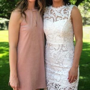 White lace bridal shower dress